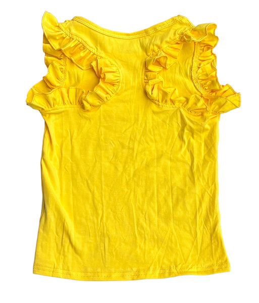 Yellow ruffle racerback tank