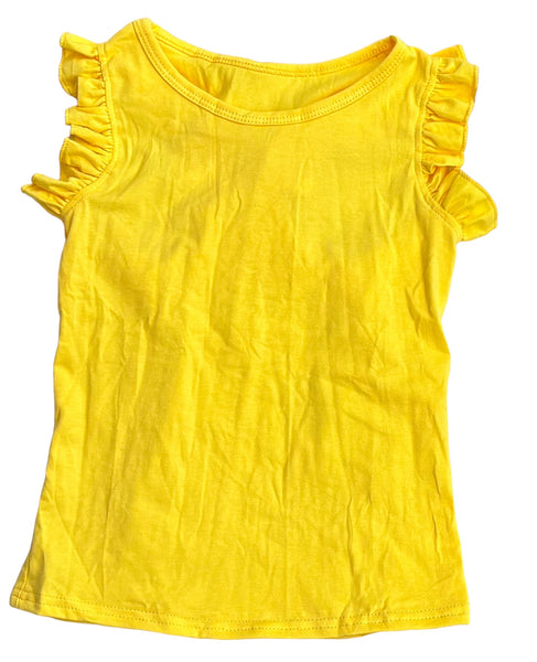 Yellow ruffle racerback tank