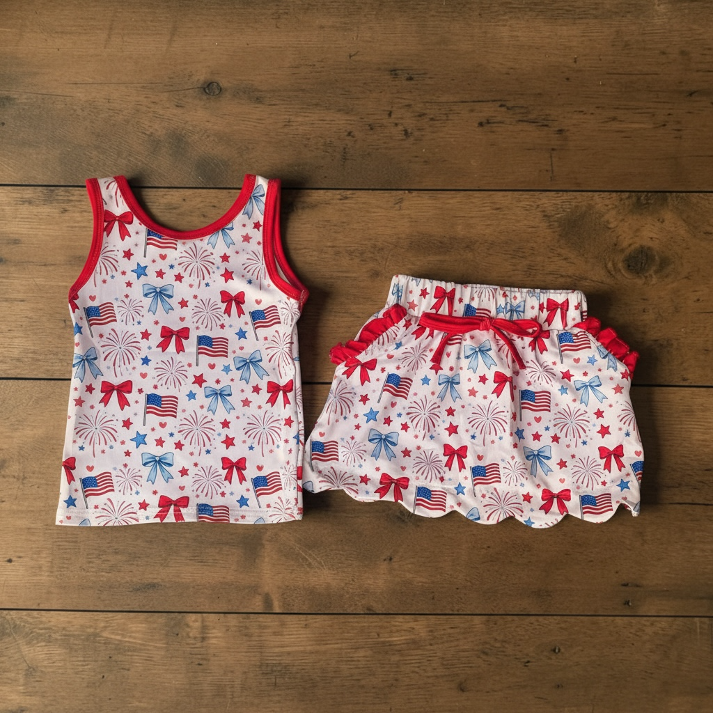 🇺🇸 Star Spangled Scallop Skort Set 🇺🇸
