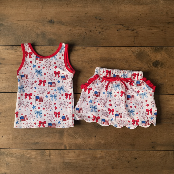 🇺🇸 Star Spangled Scallop Skort Set 🇺🇸