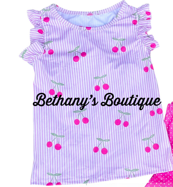Cherry Ruffle tank top