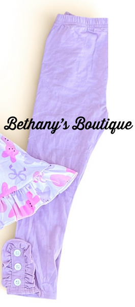 Lavender button leggings