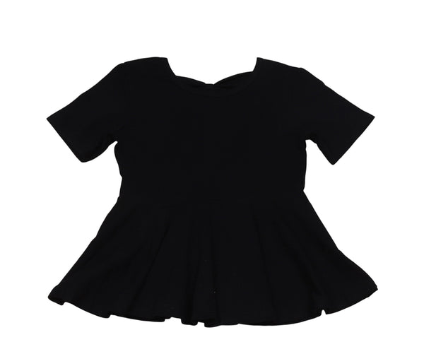 Black bow back peplum