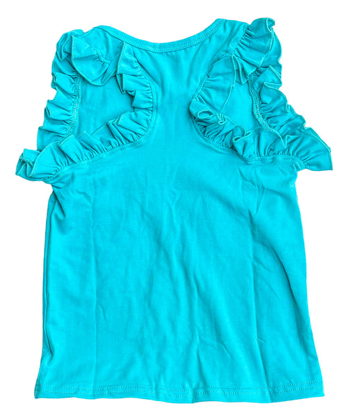 Teal ruffle racerback tank