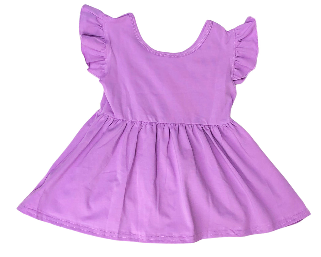 Lavender Ruffle Sleeve Peplum