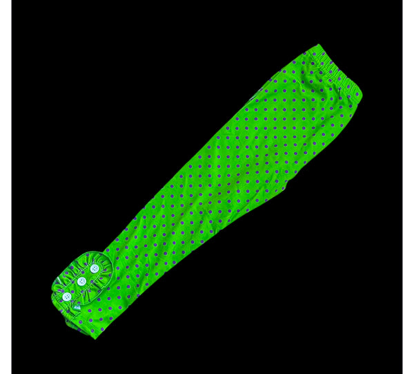 Green and Purple Polka dot button leggings