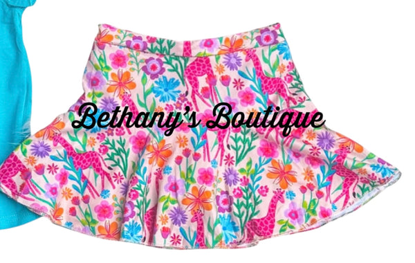 Giraffe floral skort