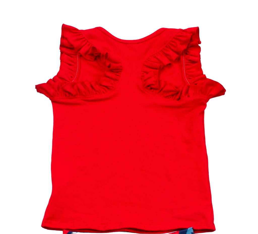 Red ruffle racerback tank