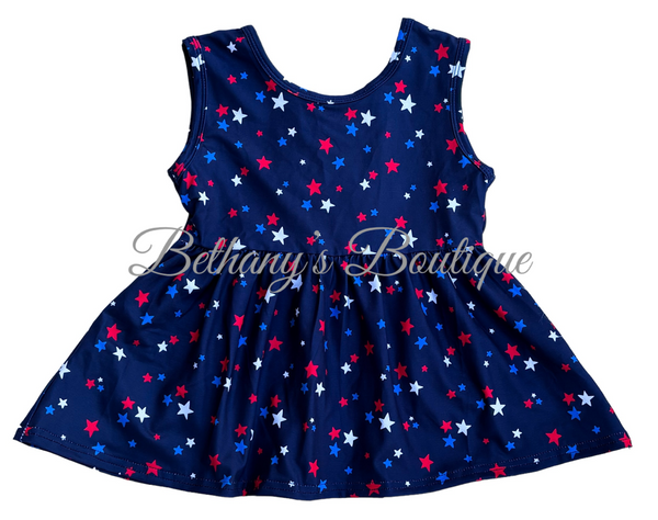 Stars Bow Back Peplum