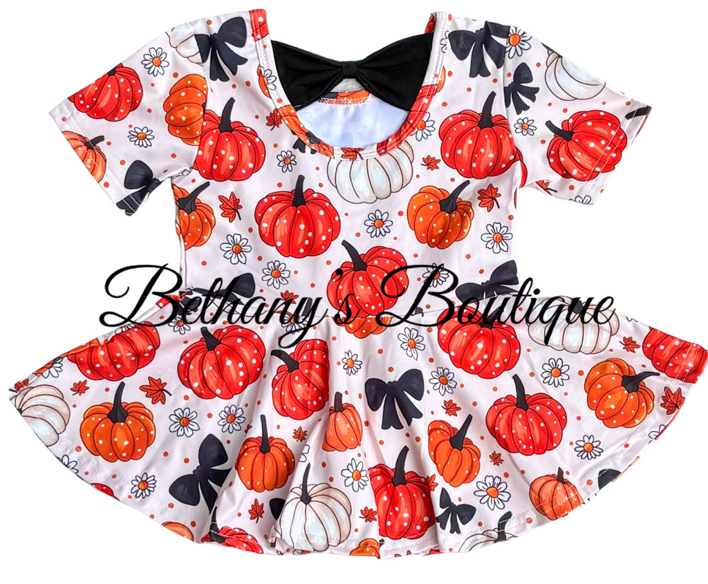 Pumpkin Bow Back Peplum