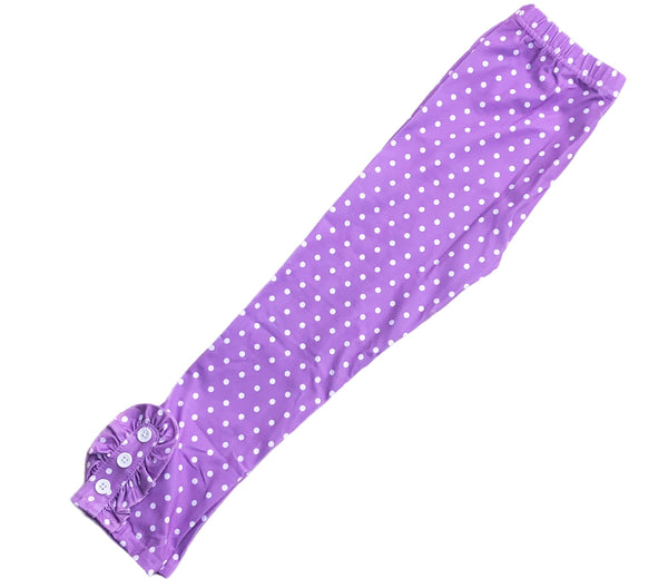 Purple Polka dot button leggings