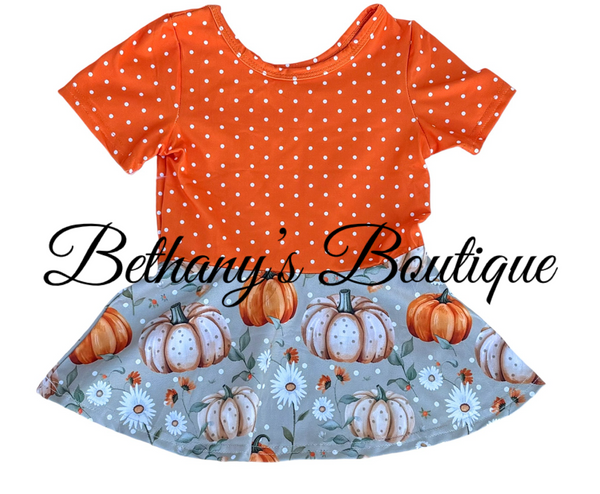 Fall Vintage Pumpkin peplum