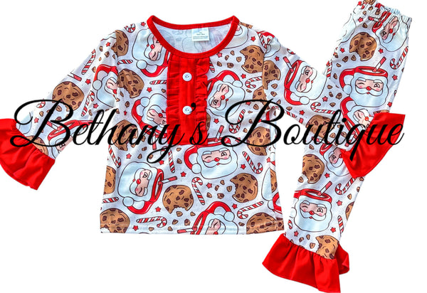 Santa's cookies and milk pajamas