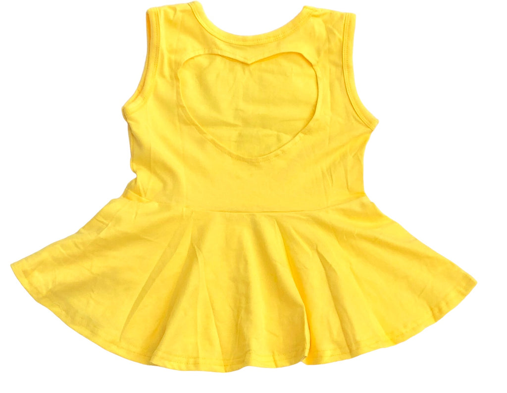 Yellow Heart Back Peplum
