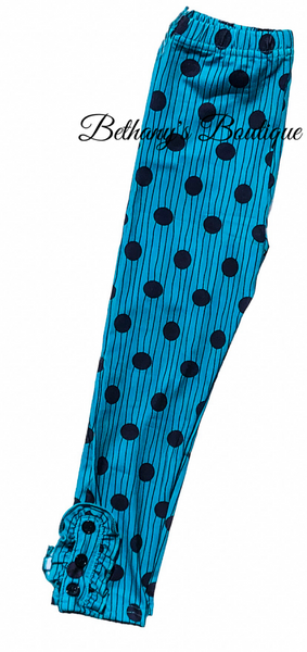 Sally lines & dots button leggings