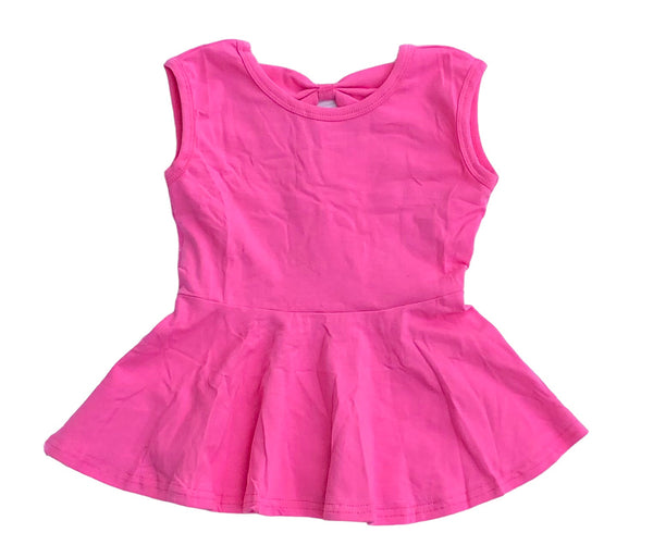 Hot pink bow back peplum
