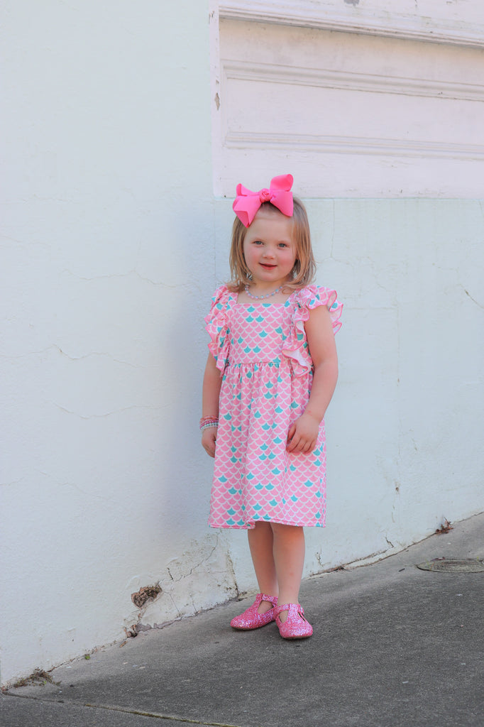 Pink mermaid scales dress Bethanys Boutiques Pink mermaid scales dress Bethanys Boutiques