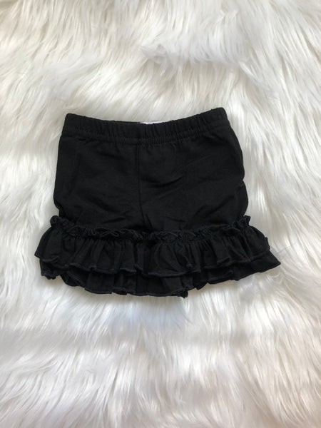 Black ruffle shorts
