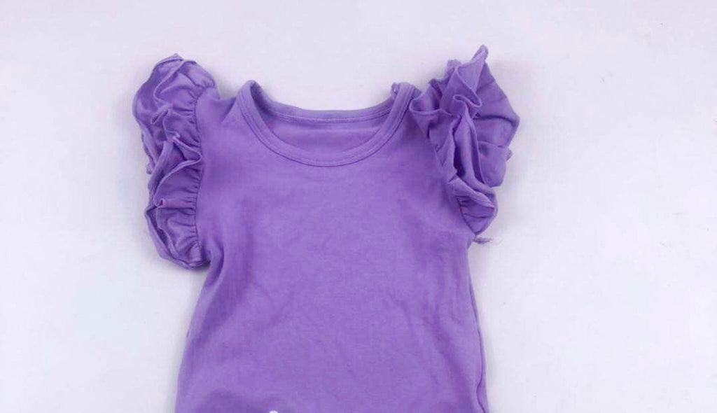 Purple ruffle sleeve top