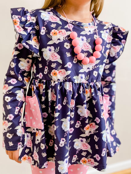 Floral peplum with pockets