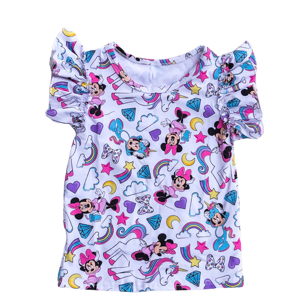 Minnie’s Magical Unicorn ruffle sleeve top