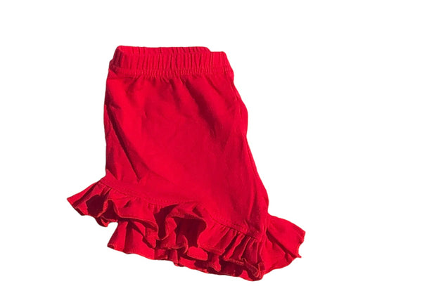 Red ruffle shorts