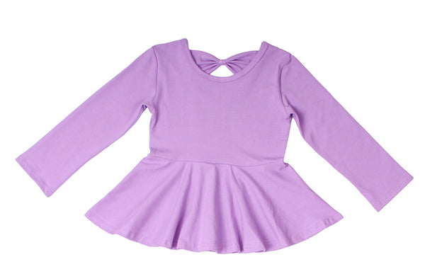 Lavender Bow Back Peplum