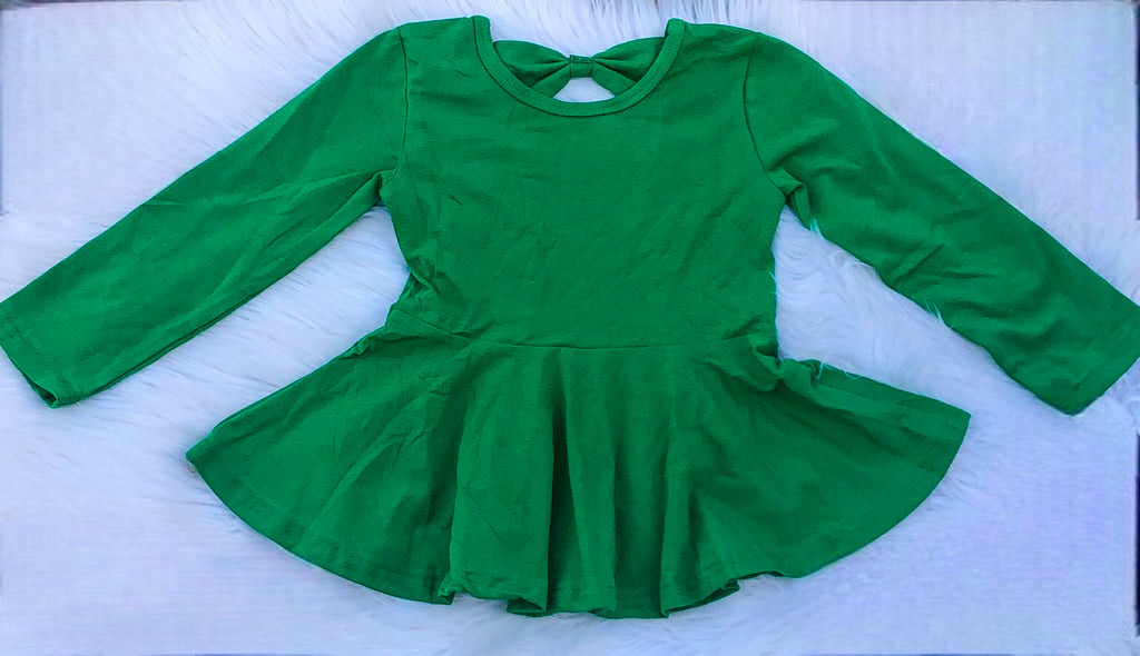 Green Bow Back Peplum