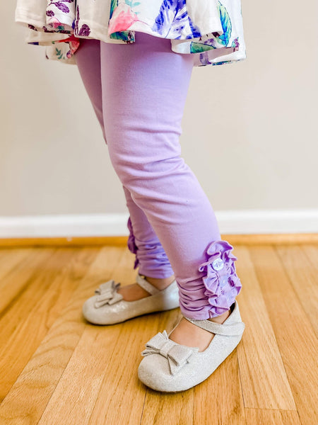 Lavender button leggings