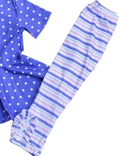 Striped Button Leggings