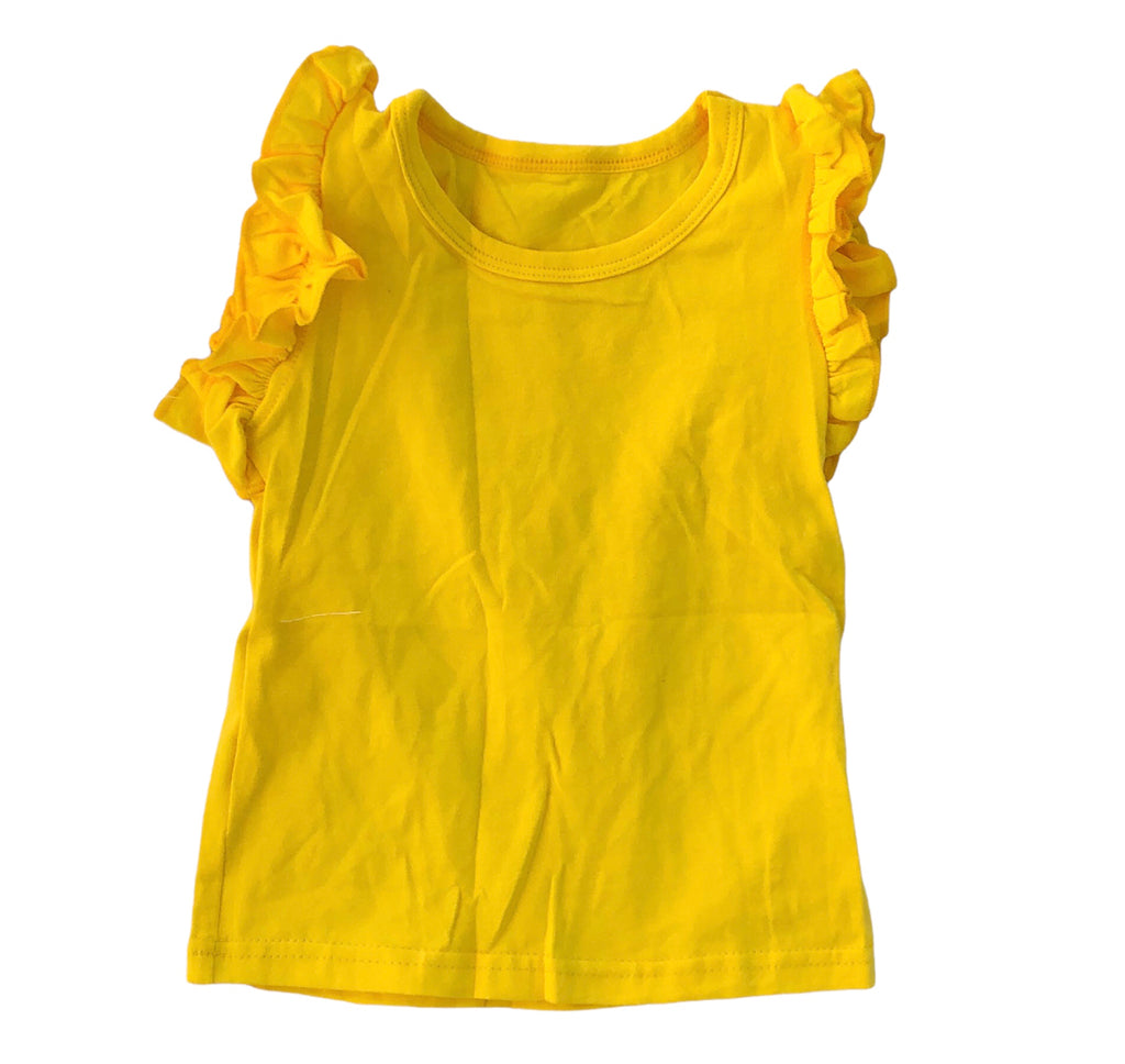 Yellow ruffle sleeve tank top