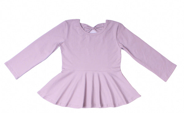 Light Gray Bow Back Peplum