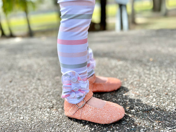 Striped Button Leggings