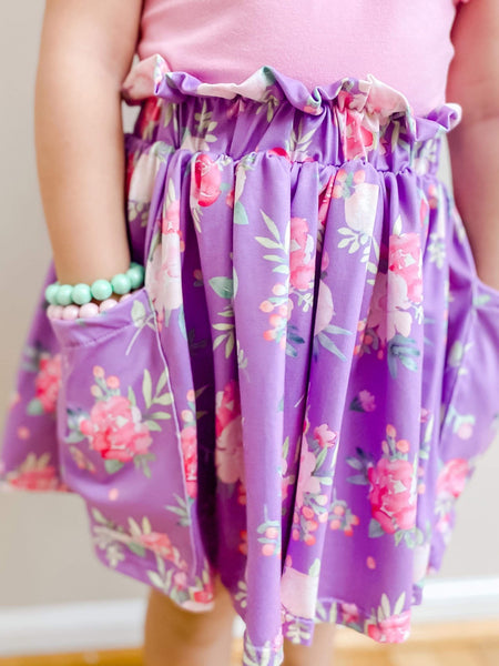 Floral high-waisted skirt