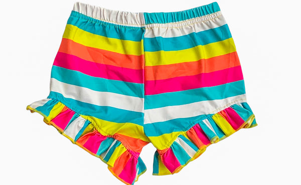 Striped ruffle shorts