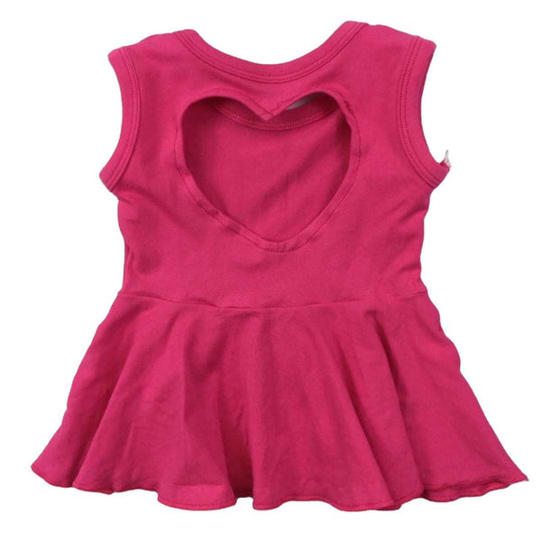 Hot pink heart back peplum