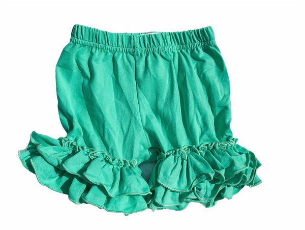 Mint green ruffle shorts